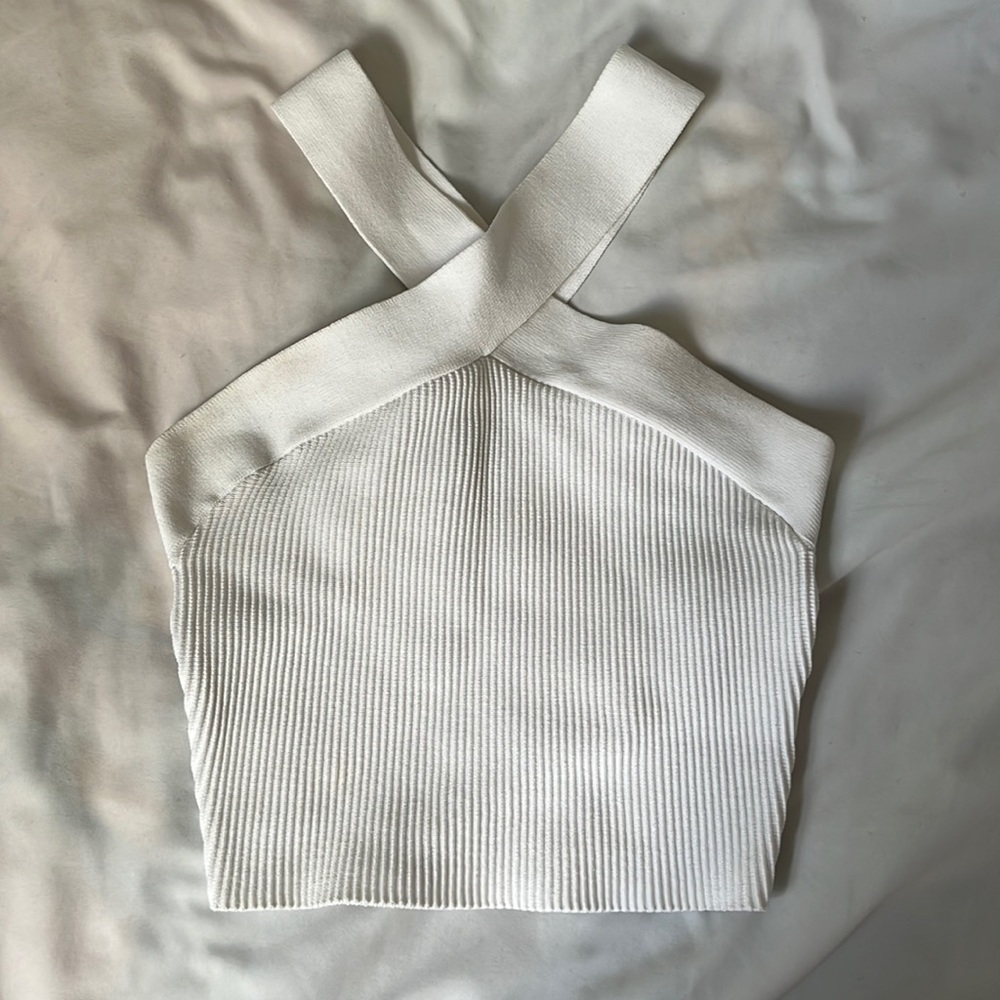 Aritzia Sculpt Knit Criss Cross Cropped Tank